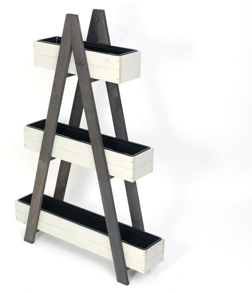 Westmann Houten plantenrek Ella, grijs, 101x25x147 cm Productafbeelding 