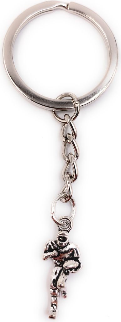 Onwomania Schlüsselanhänger Keychain Silber Metall Football Spieler Player Touchdown