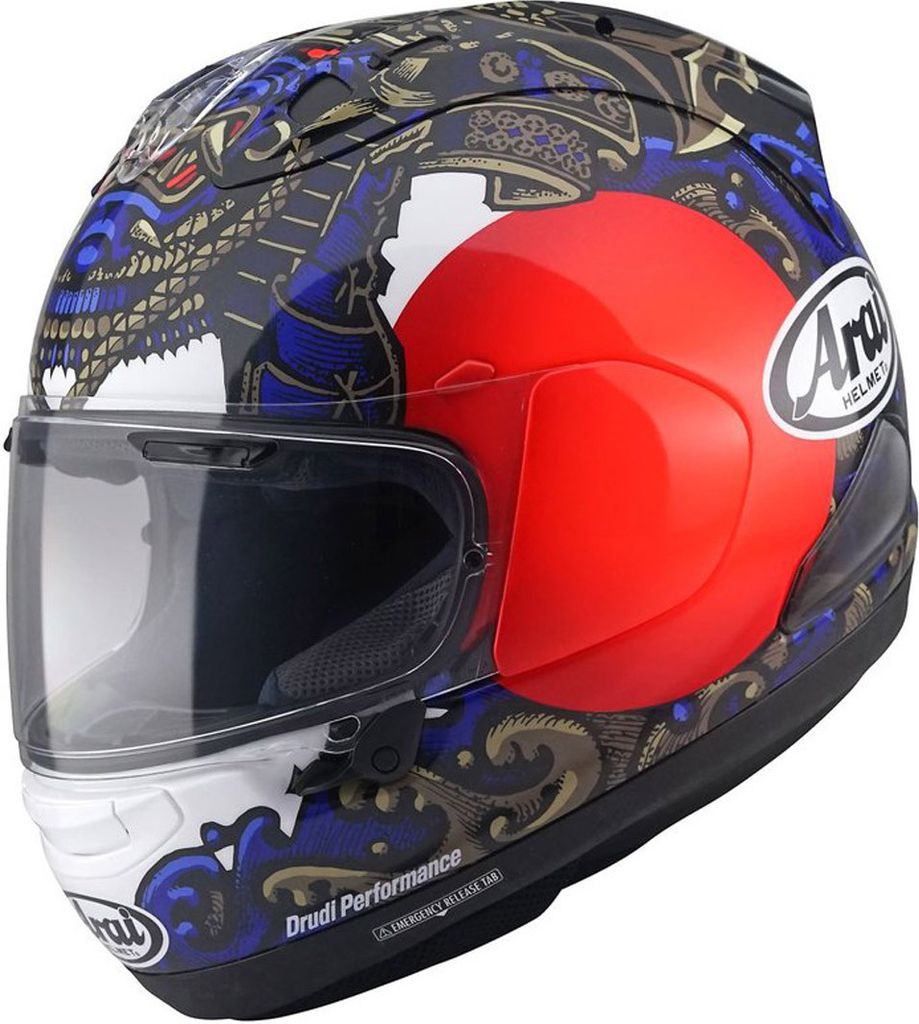 Arai RX-7V Evo Samurai Helm, blau/rot, S (55/56)