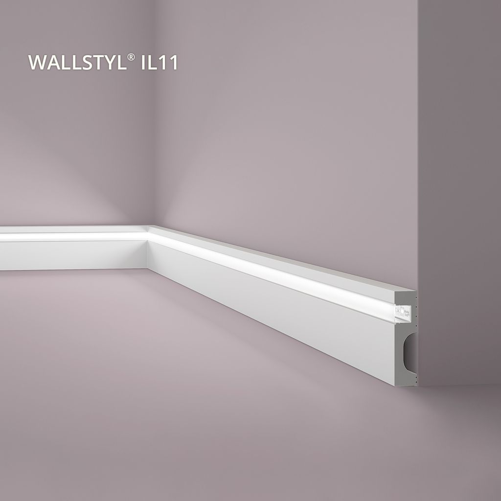 NMC IL11 WALLSTYL Sockelleiste Zierleiste Stuckleiste für Indirekte Beleuchtung 2 m