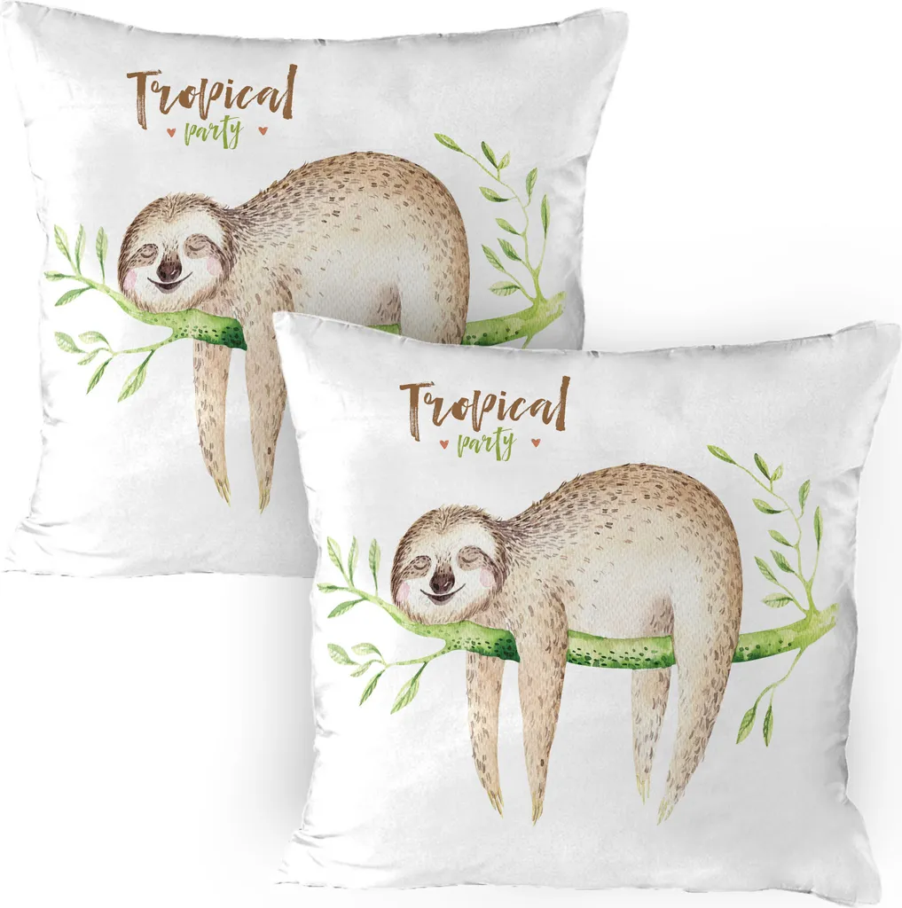 ABAKUHAUS Federe Cuscino Set Di 2 Con Granchi – Stampa Fronte/Retro – 60x40 Cm – Nero/Bianco