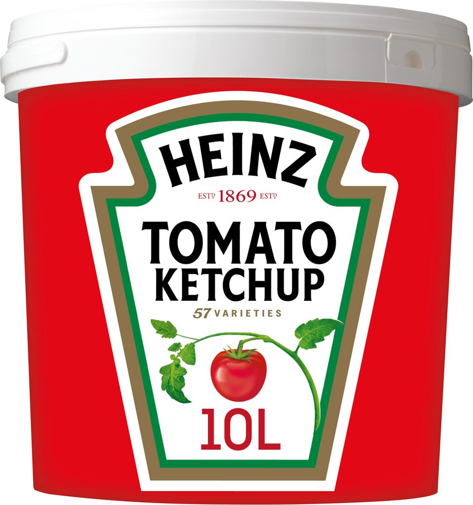 Verpackungsbild Heinz Tomatenketchup süße dicke Tomatensauce im Eimer 10000ml