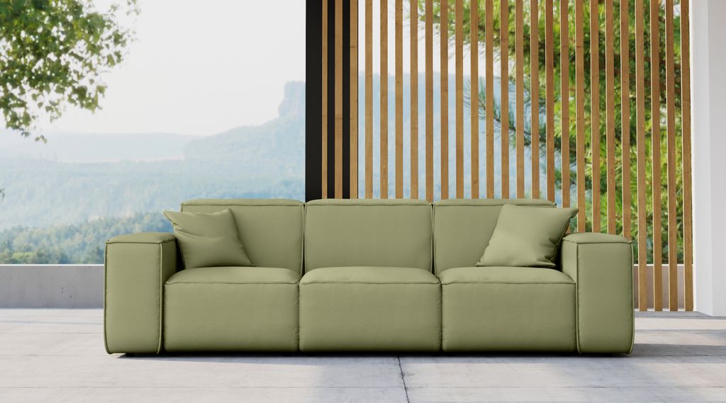 Kaiser Möbel, Gartenmöbel Sofa MALIBU für den Garten, die Terrasse, 3 sitzer, den Hof, gemütliche, ODYSSEY Hellgrün