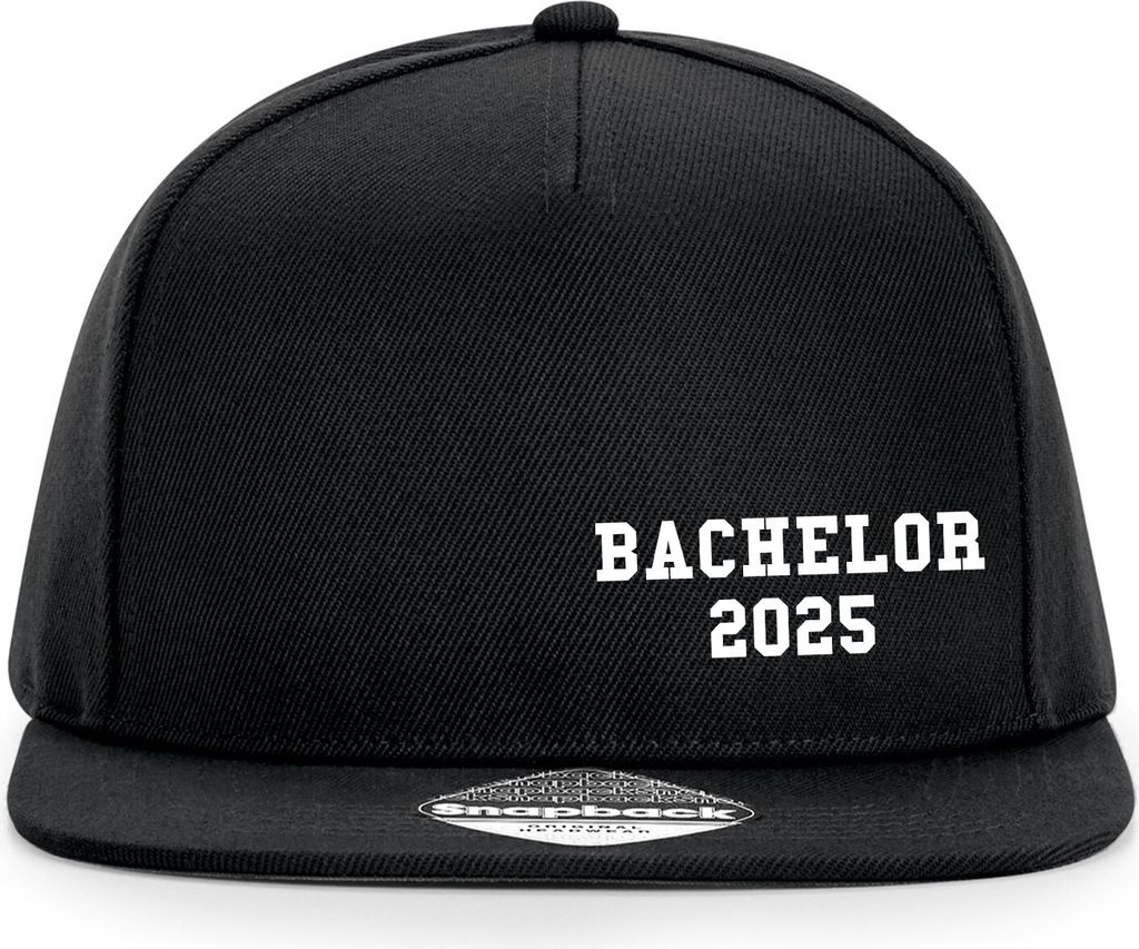 Huuraa Cappy Mütze Bachelor 2025 Abschluss Black Polyester Snapback Kappe Geschenkidee