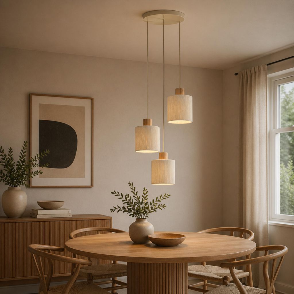 Pendelleuchte, Höhe 150cm, Ø 40cm, 3 x E27 Fassung, Produktbild 