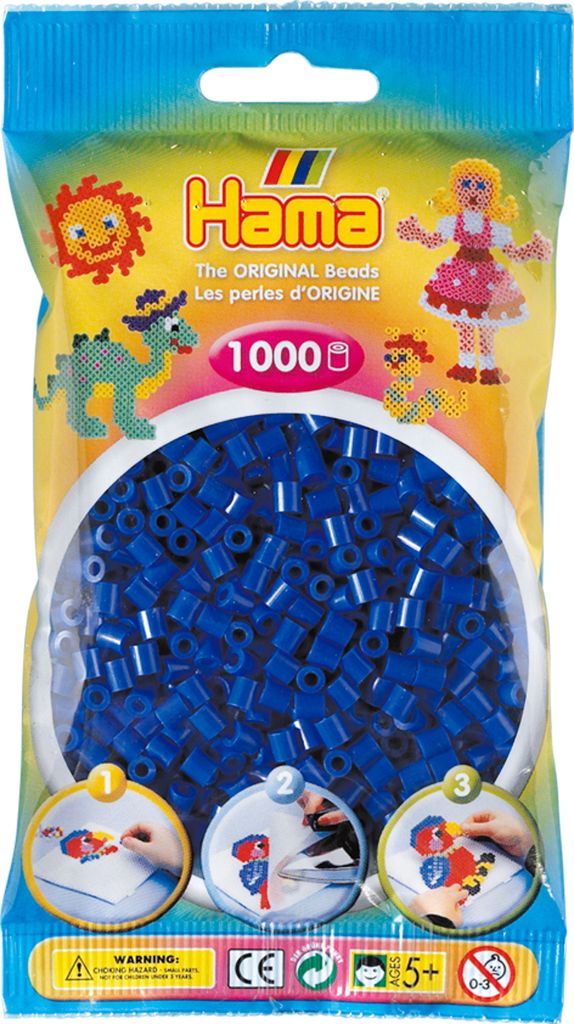 Hama zažehlovací korálky midi modré v sáčku 5,0 mm 1.000 Obrázek produktu