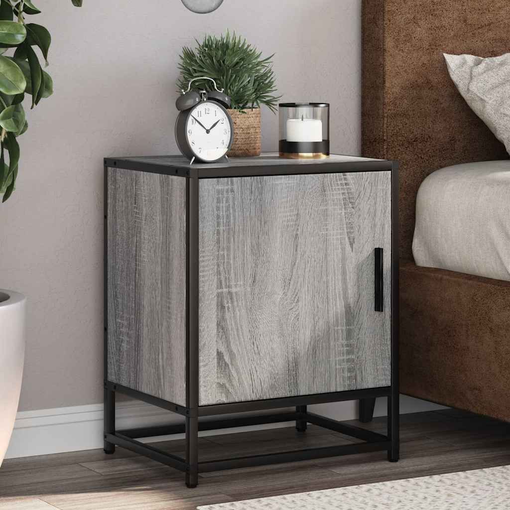 Maison Exclusive - Nachttisch Grau Sonoma 40x31x50 cm Holzwerkstoff und Metall