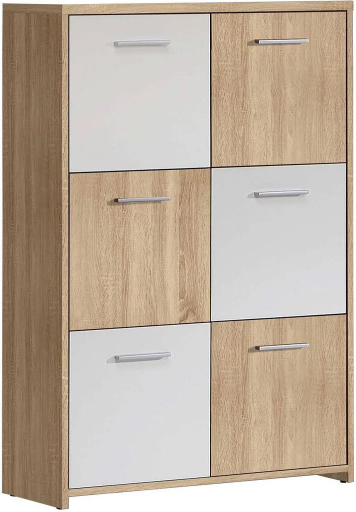 Commode gain de place Odessa bicolore - Rangement étroit 30cm prof.