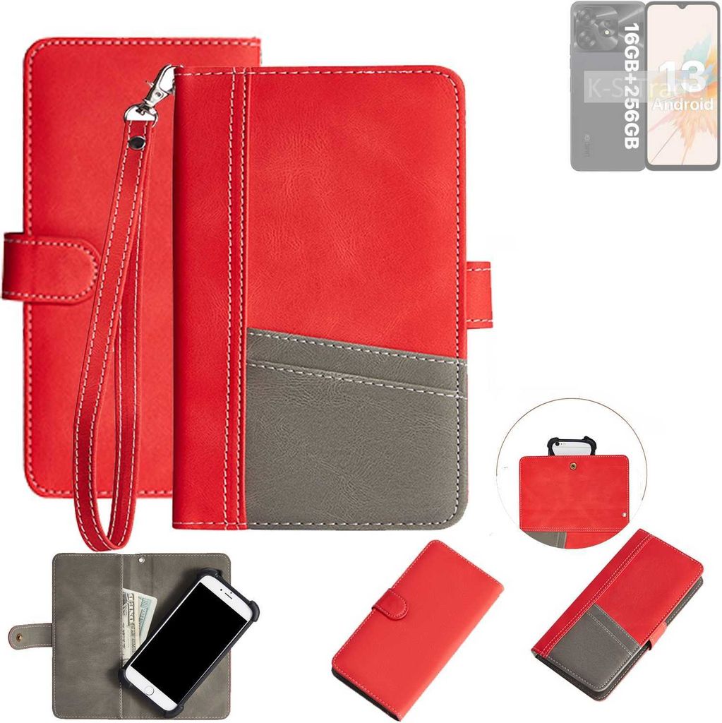 K-S-Trade Handy Schutzhülle kompatibel mit UMIDIGI A15 Hülle Portemonnee Brieftasche Klapphülle Kartenfächer Flip Wallet Case Etui
