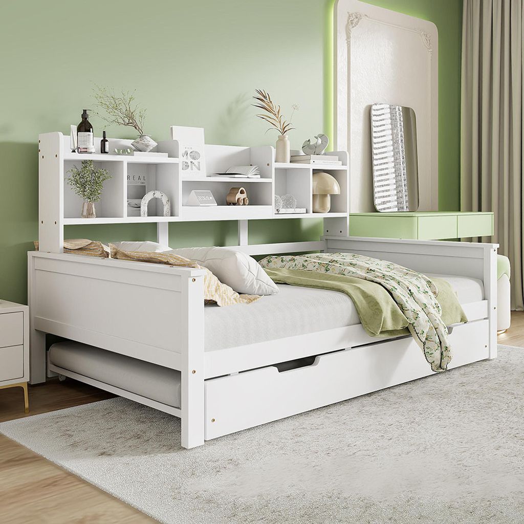 Divano letto Sweiko 90x200CM in legno massiccio, letto Immagine del prodotto 
