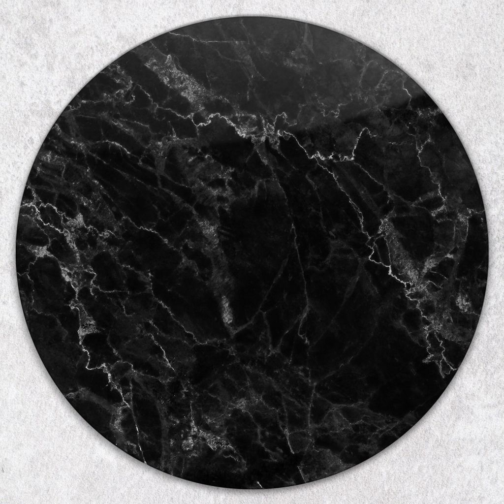Glas-Herdabdeckplatten Glaskeramikkochfeld-Abdeckung Spritzschutz Glas Runden Schneidebrett fi40 cm - Schwarz Marmor
