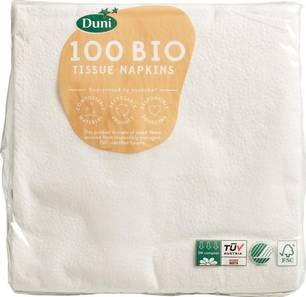 Duni Servetten Wit (100 stuks) Productafbeelding 