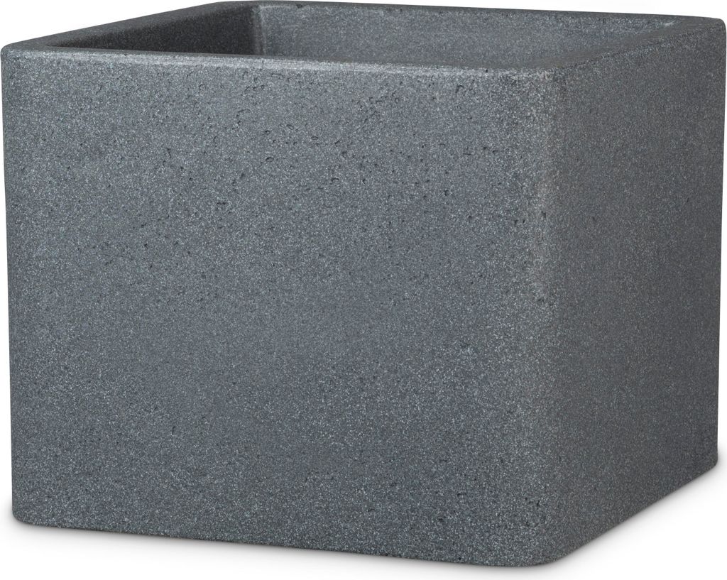 Scheurich Alea 30, Pflanzgefäß/Blumentopf/Pflanzkübel, quadratisch, aus Kunststoff Farbe: Schwarz-Granit, 29,5 cm Durchmesser, 28 cm hoch, 15 l ...