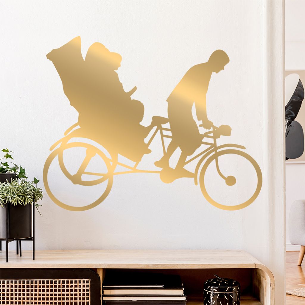 Fahrradrikscha Fahrer Dreirad Wandtattoo Wandaufkleber Wall Sticker - Dekoration, Küche, Wohnzimmer, Schlafzimmer, Badezimmer