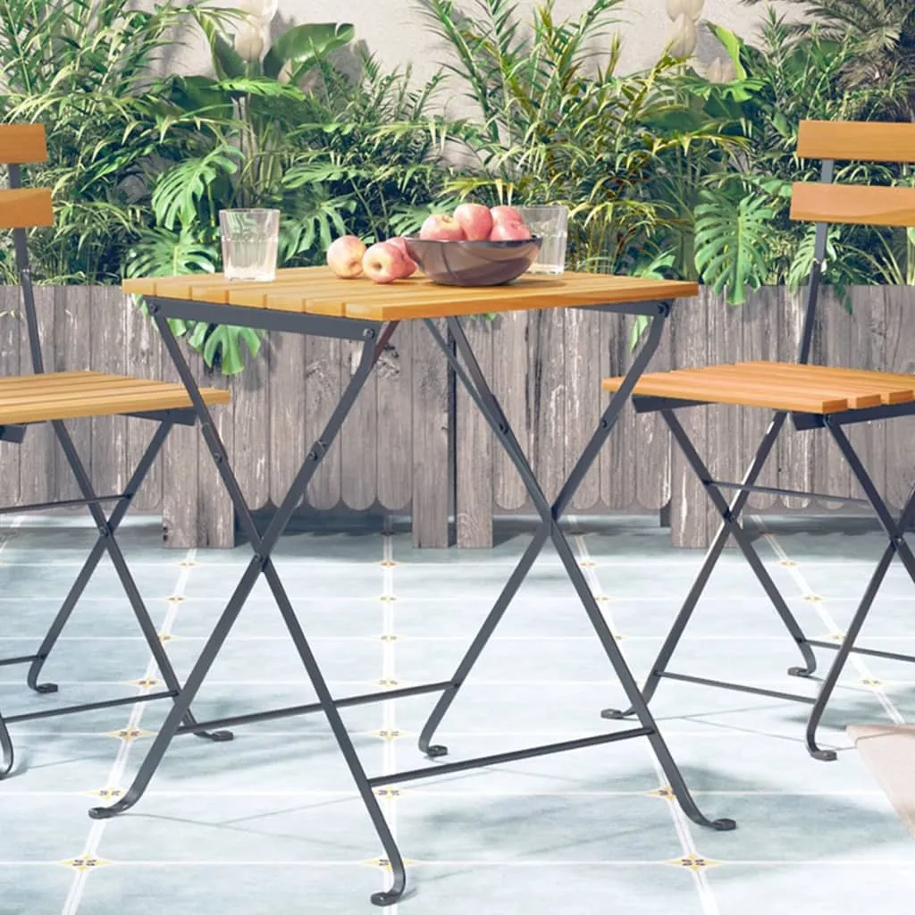 ZMH Table de bistrot 55x54x71 cm en bois d'acacia massif naturel