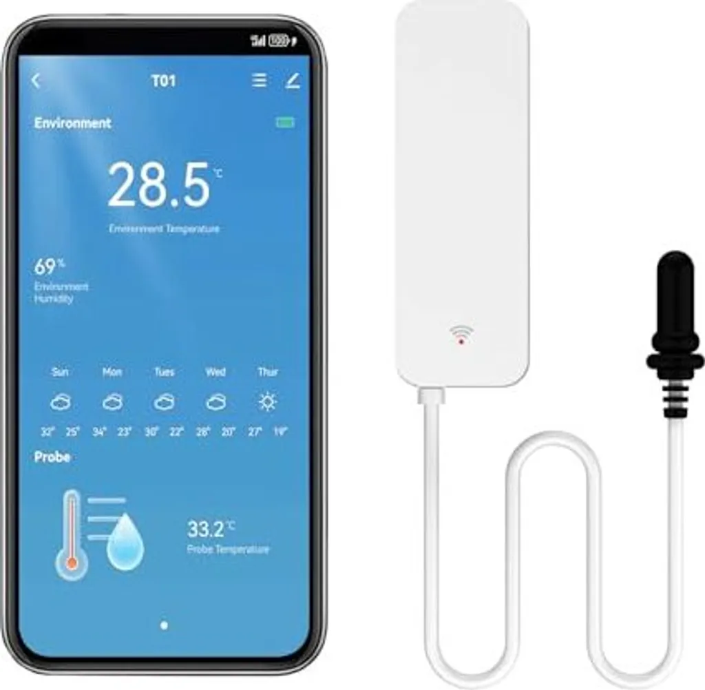 Termometro Acquario WiFi Sonda Esterna Allarme Temperatura Pesci e Rettili