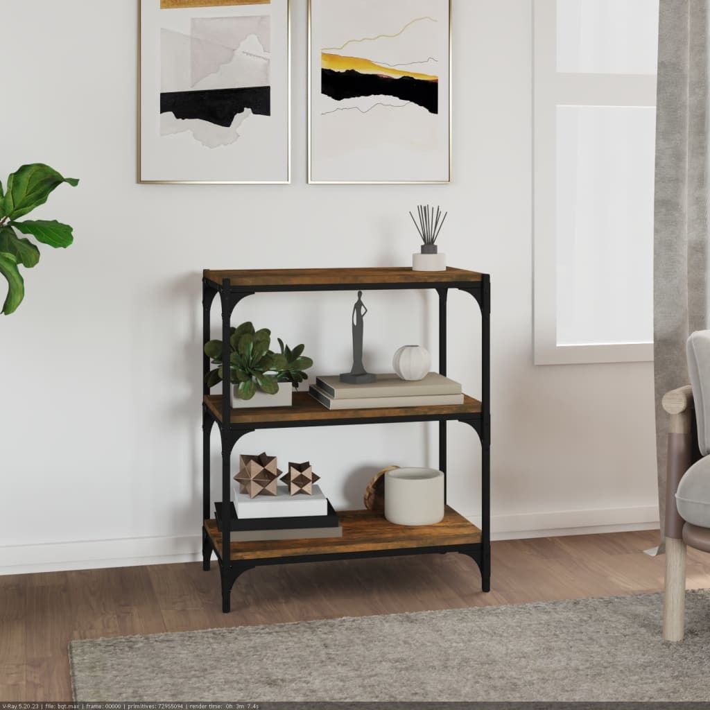 Maison Exclusive - Bücherregal Räuchereiche 60x33x70,5 cm Holzwerkstoff und Stahl