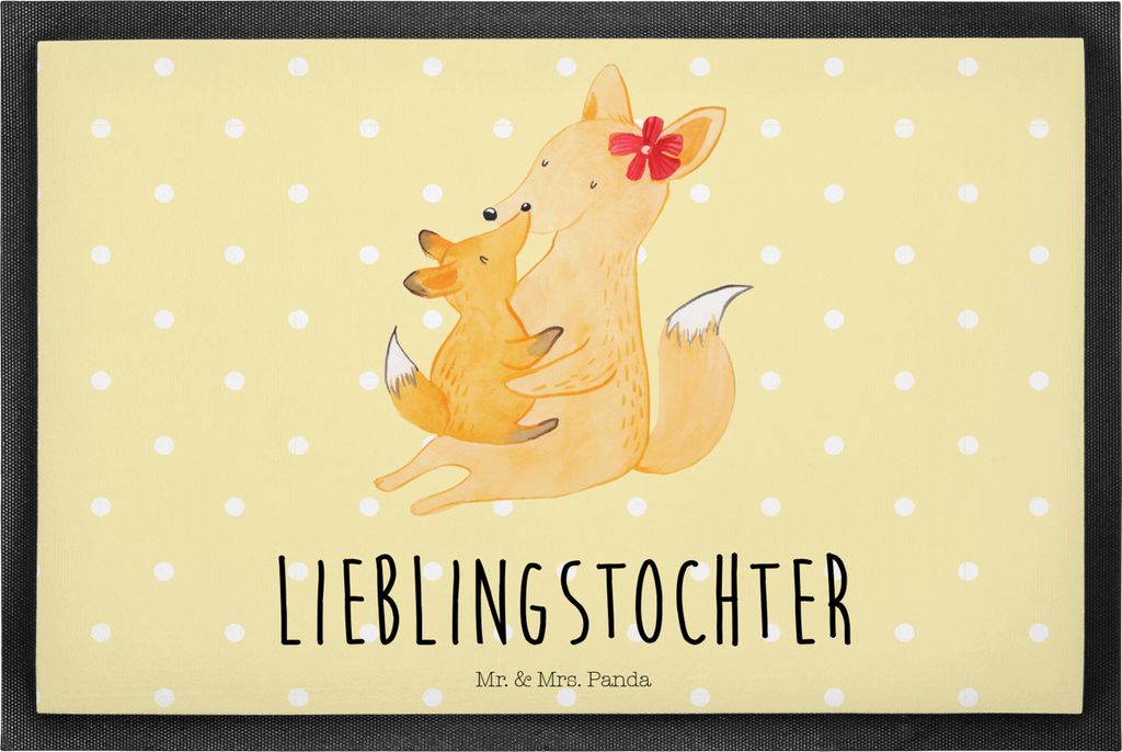Mr. & Mrs. Panda Schmutzmatte Fuchs Mama 40 x 60 cm - Gelb Pastell - Geschenk, fußmatte, Bodenvorleger, flurmatte, Fussmatte, Schoß, Muttertag, U...