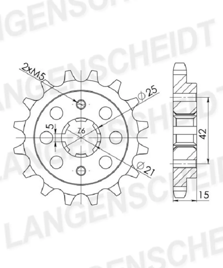 Pignon 15 dents Supersprox 530 pour entretien et rénovation kit chaîne