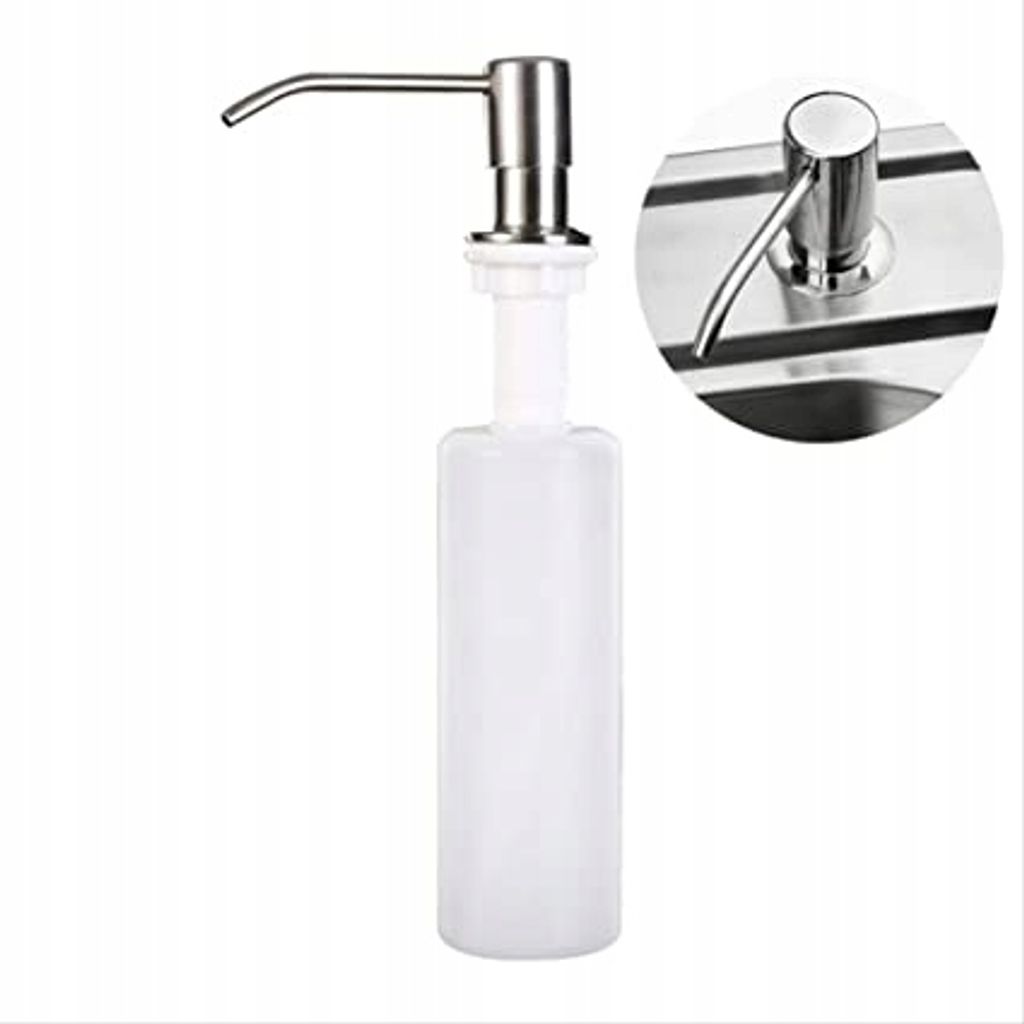 ANW HOME Seifenspender Küche Edelstahl – Einbauspender für Spüle, Spülmittelspender für Küchenspüle, Nachfüllbarer Seifenspender Inox fü...