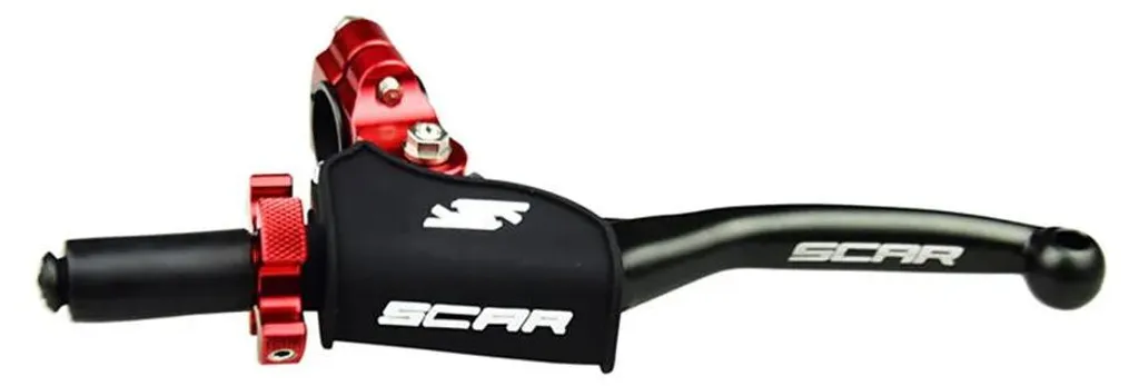 SCAR Levier de frein rabattable avec support universel noir et réglage rouge