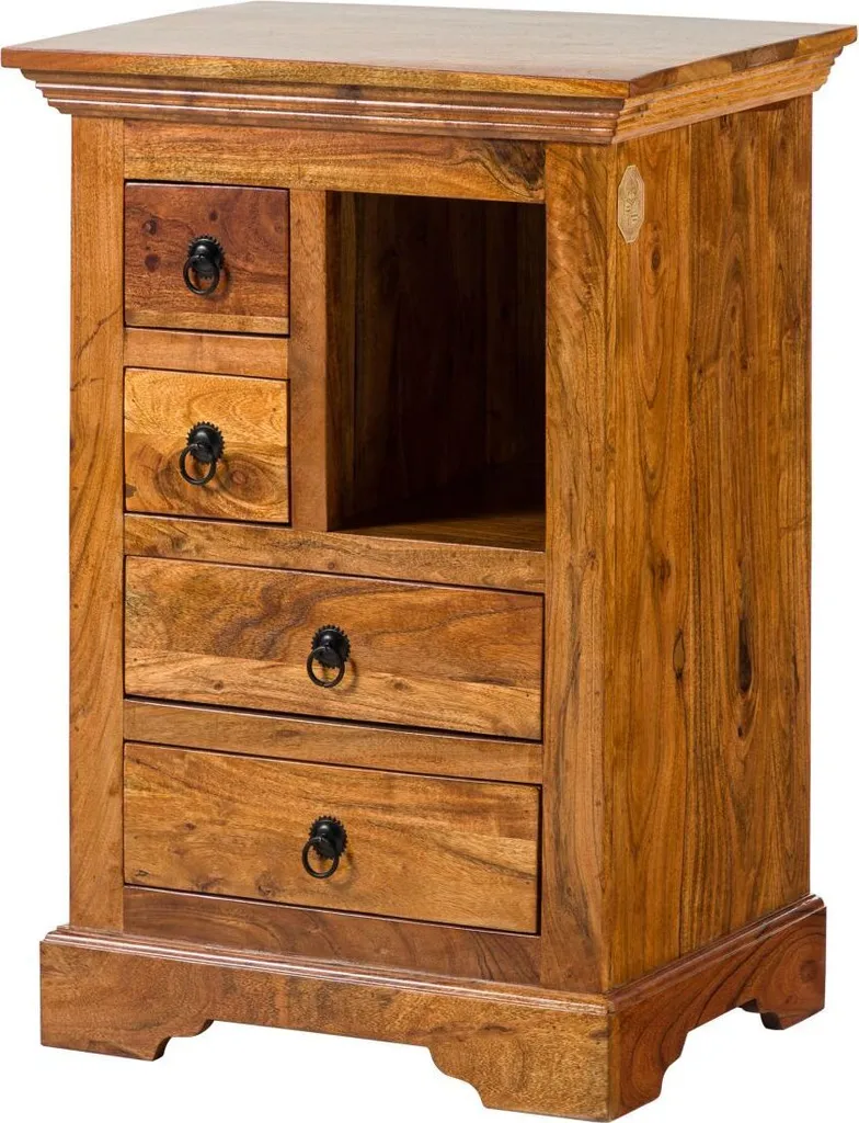 Meuble de rangement compact en bois massif pour chambre et salon