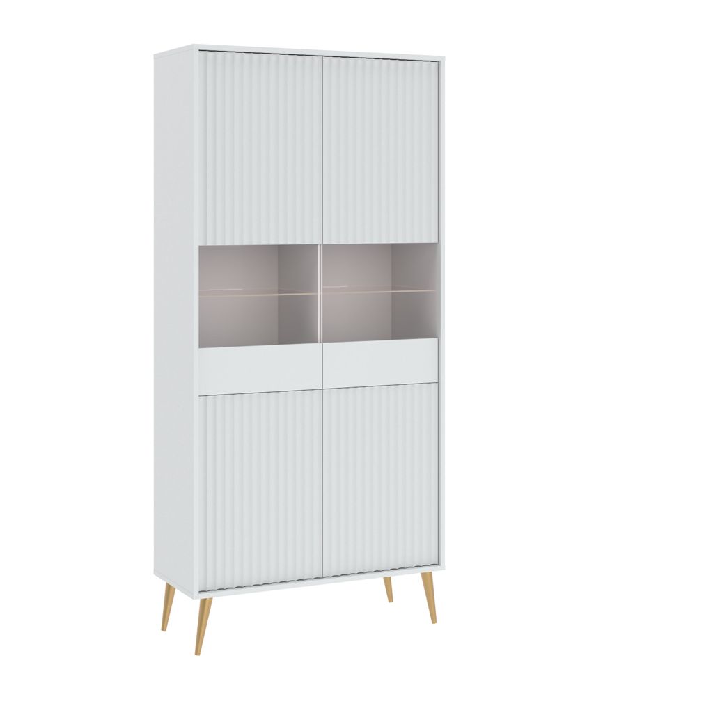 Glasvitrine für das Wohnzimmer JEWETT - weiß