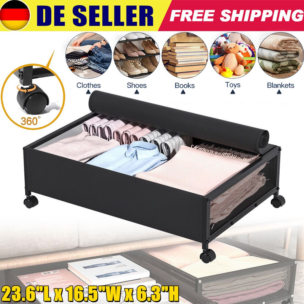 Unterbettkommode Schwarz Unterbettbox Unterbett Produktbild 
