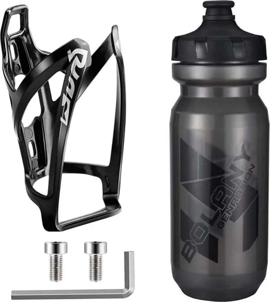 Pack Porte-bidon Anti-chute et Bidon 21 oz Gris pour Vélo sans Fuites