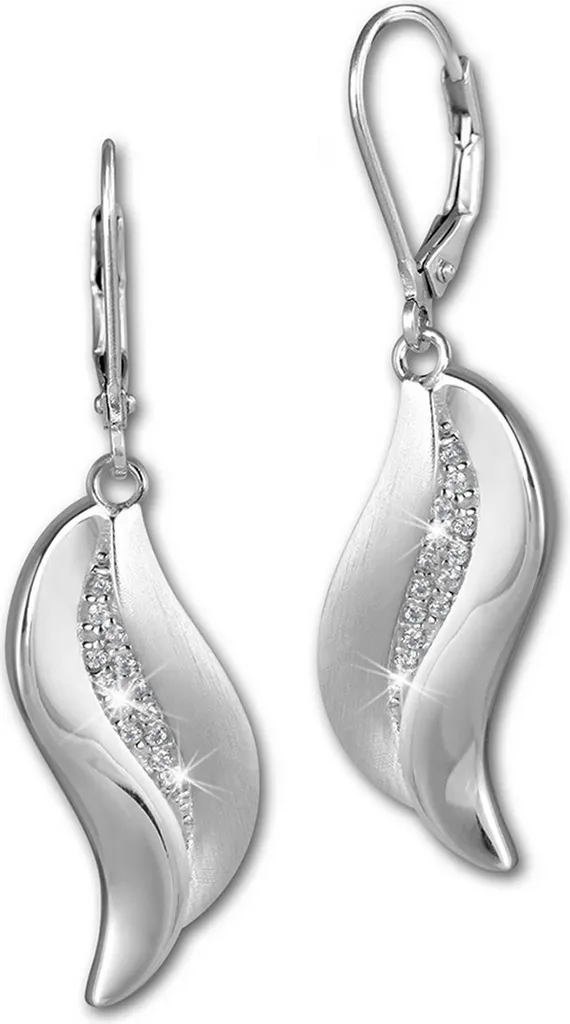 SilberDream Boucles d'oreilles Vague Argent 925 Zircon Blanc D2SDO4292W