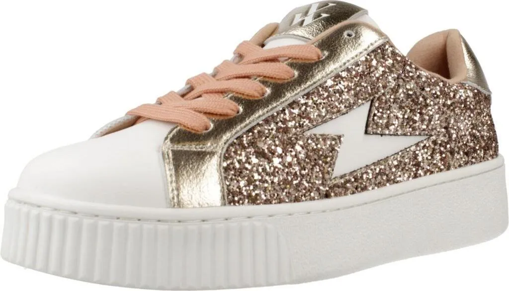 Baskets Vanessa Wu Elise Dorées - Sneakers Mode pour Femme Style Chic