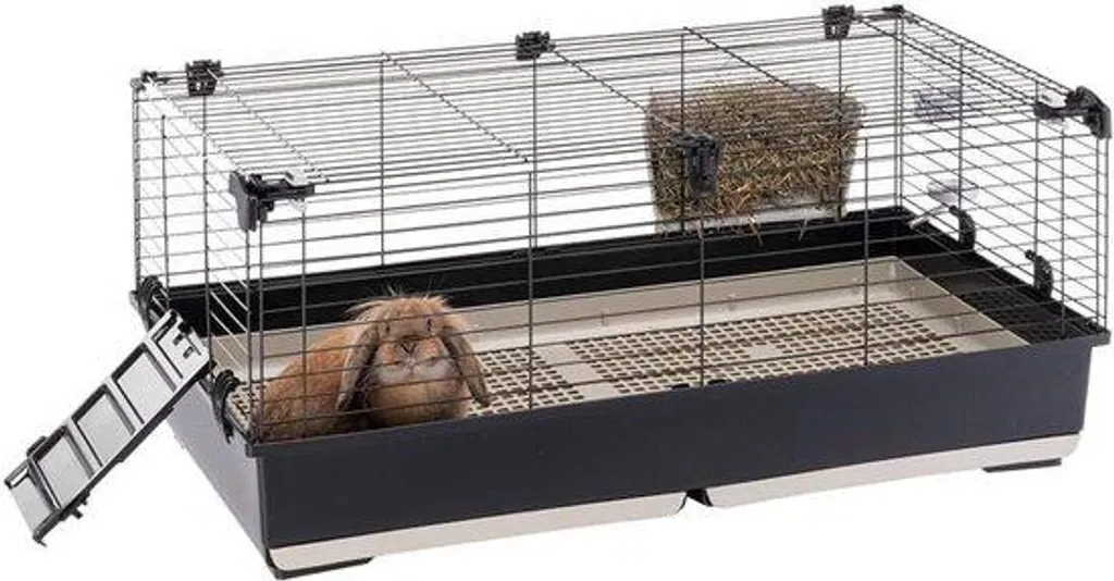 Habitat d'intérieur spacieux 95x53x48 cm pour lapins et petits rongeurs
