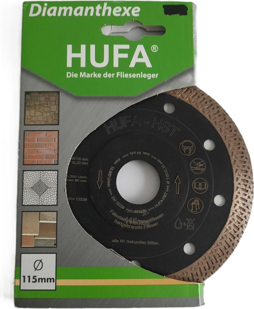 Hufa Fliesen Diamanttrennscheibe Fliese HST Ø 115mm Produktbild 