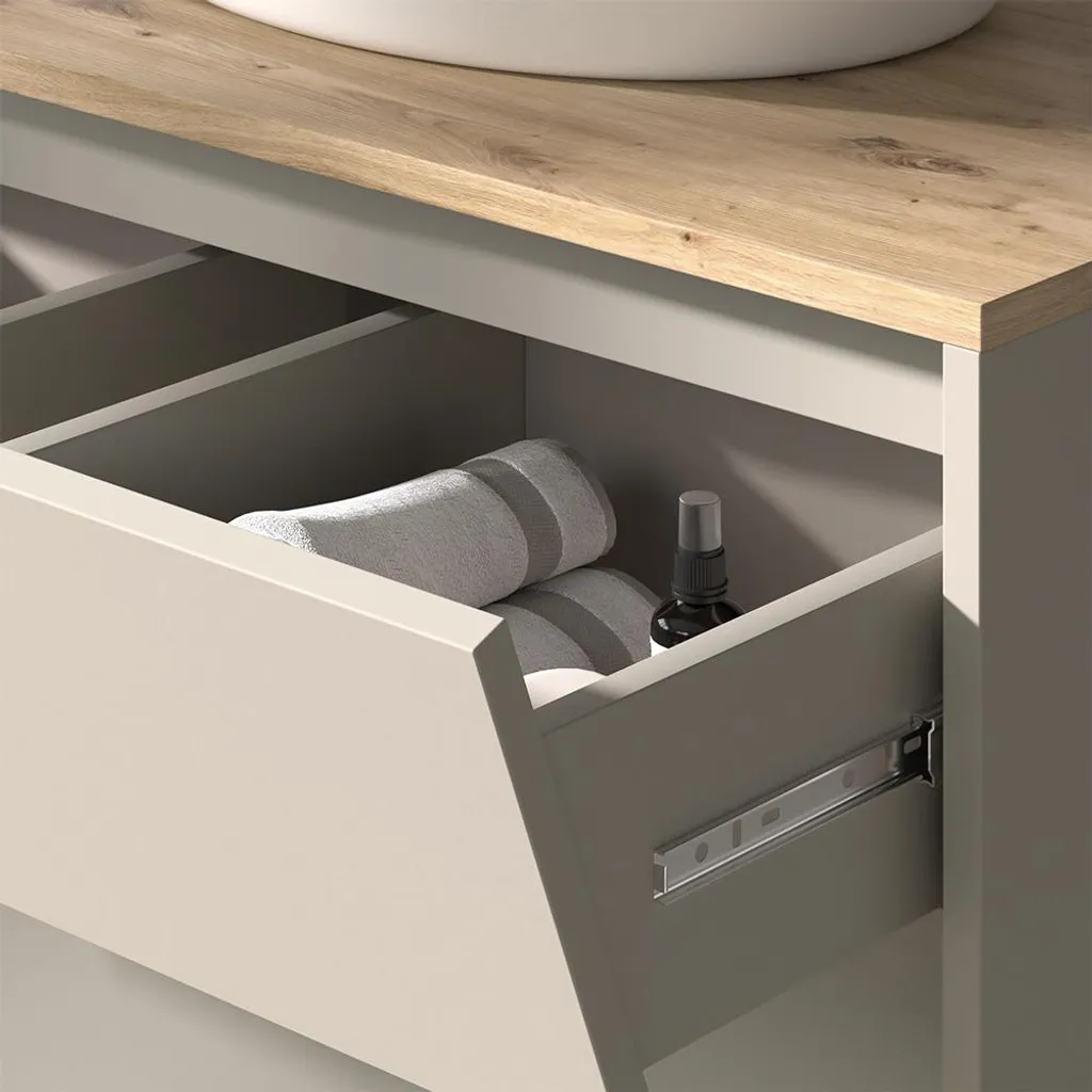 Vicco Mobile Sottolavabo Edelin 80cm: Cachemire e Legno Artigianale