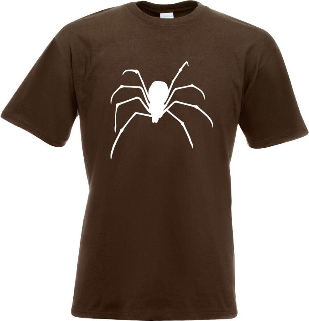 Kiwistar - T-Shirt - Chocolate - Spinne Spider Silhouette 2 Motiv Bedruckt Funshirt Design Print - mit Motiv Bedruckt - Funshirt Design - Sport - F...