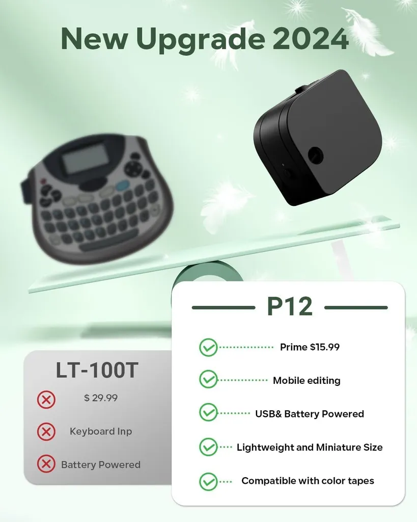 Mini Imprimante d'Étiquettes Phomemo P12 Bluetooth pour iOS et Android - 3