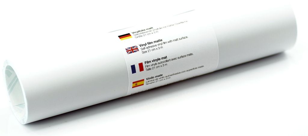 Kreativplotter Vinylfolie matt WEISS 21x300 cm Produktbild 