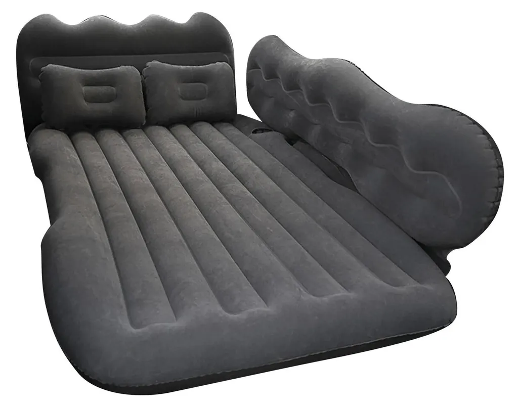 Matelas gonflable voiture pliable avec flocage doux - Confort voyage