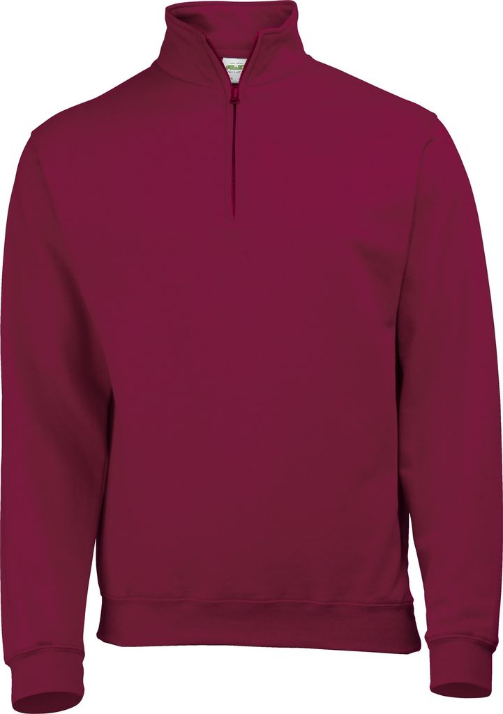 Awdis Herren Sweatshirt / Pullover mit Reißverschluss am Kragen RW177 (Medium) (Weinrot)