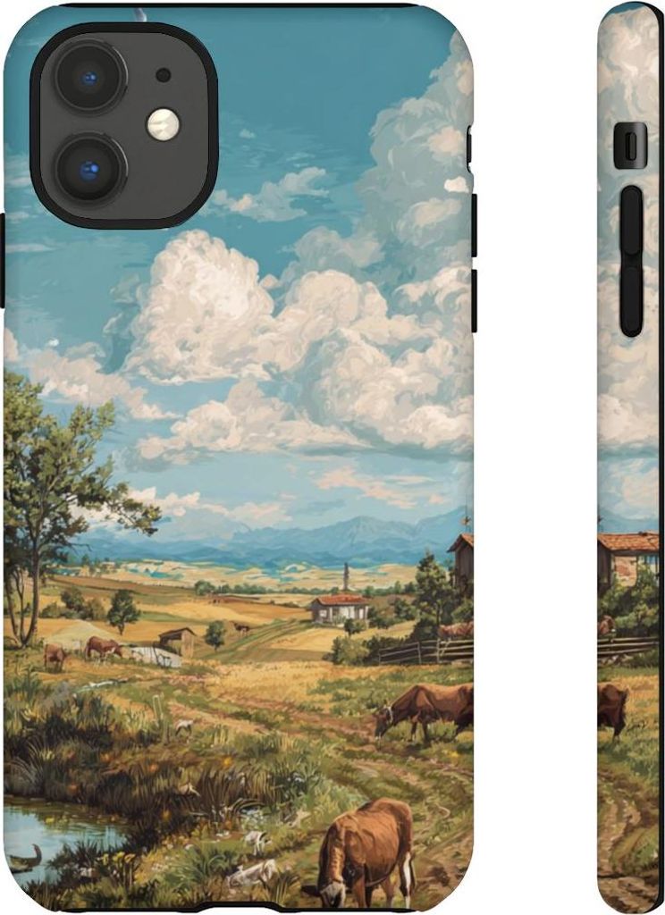 Ländliche Idylle mit Bauernhoftieren – Hülle Kompatibel mit iPhone 11
