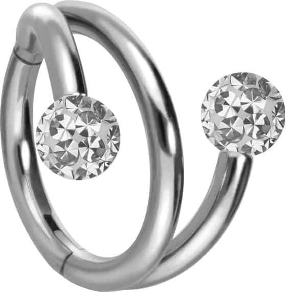 Ohrpiercing, Nasenpiercing, Septum Piercing Titan Segmentring Clicker mit Innengewinde 3 RINGE + 2 EPOXY-KUGELN Silber Innendurchmesser: 10mm | Kug...