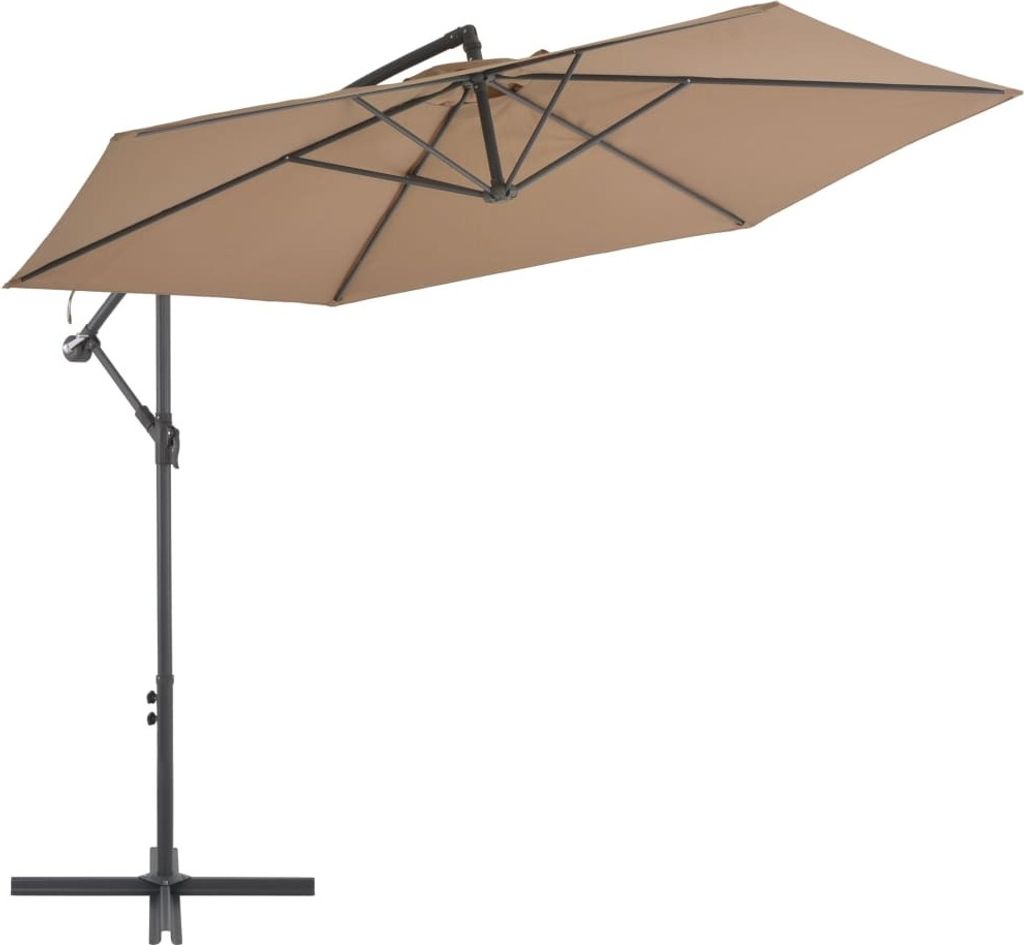 Ampelschirm mit Aluminium-Mast 300 cm Taupe