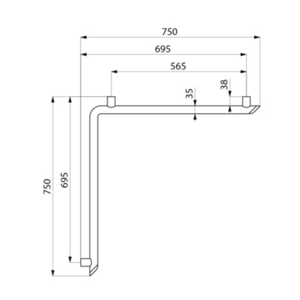 Delabie 2-Wand-Duschhandlauf Be-Line anthrazit