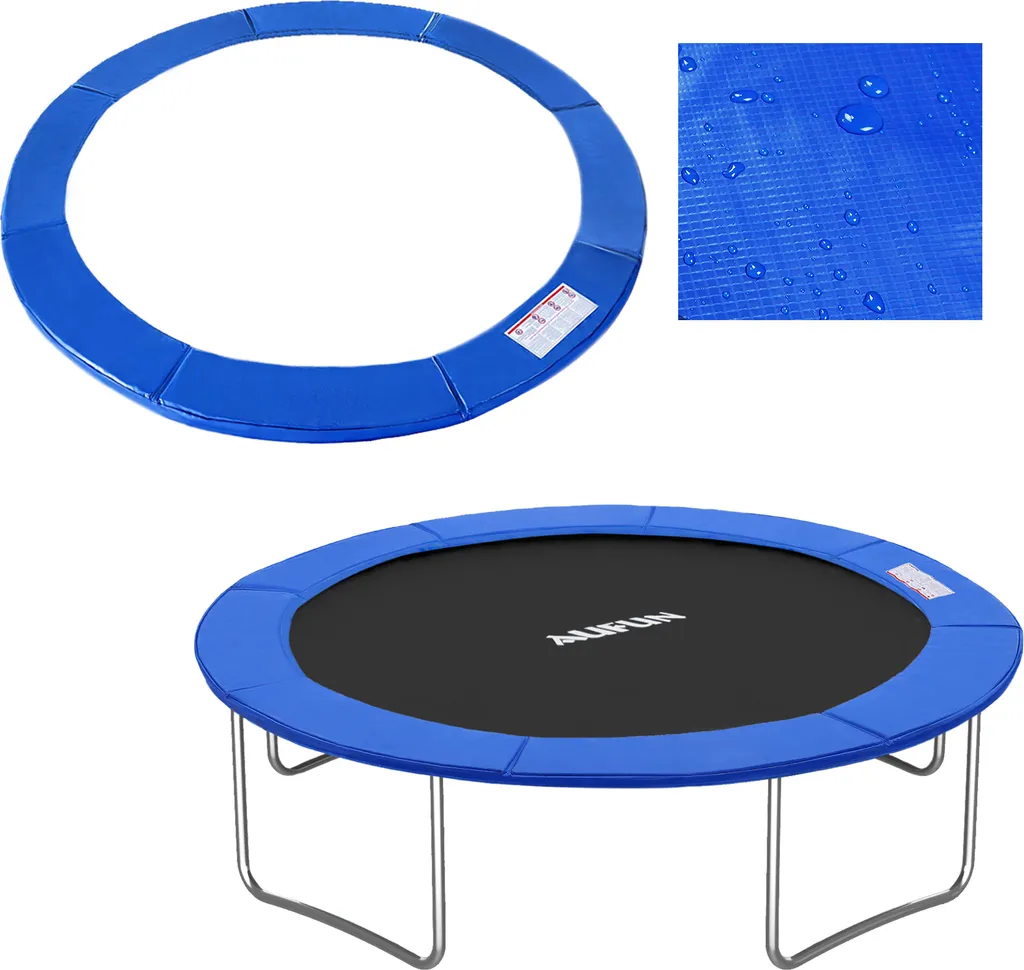 LZQ Couverture de Bord Trampoline Ø366 cm Bleu en PVC Résistant UV