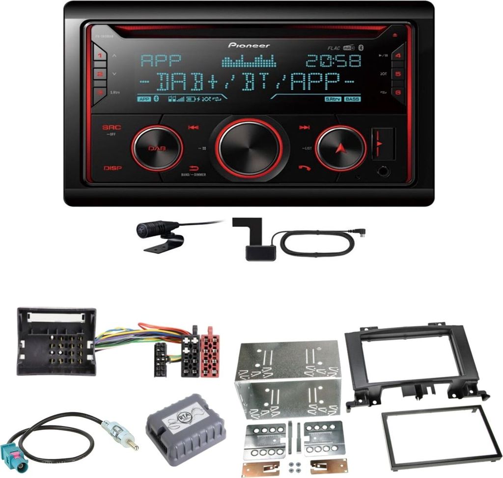Pioneer FH-S820DAB DAB+ Bluetooth Einbauset für Mercedes Produktbild 