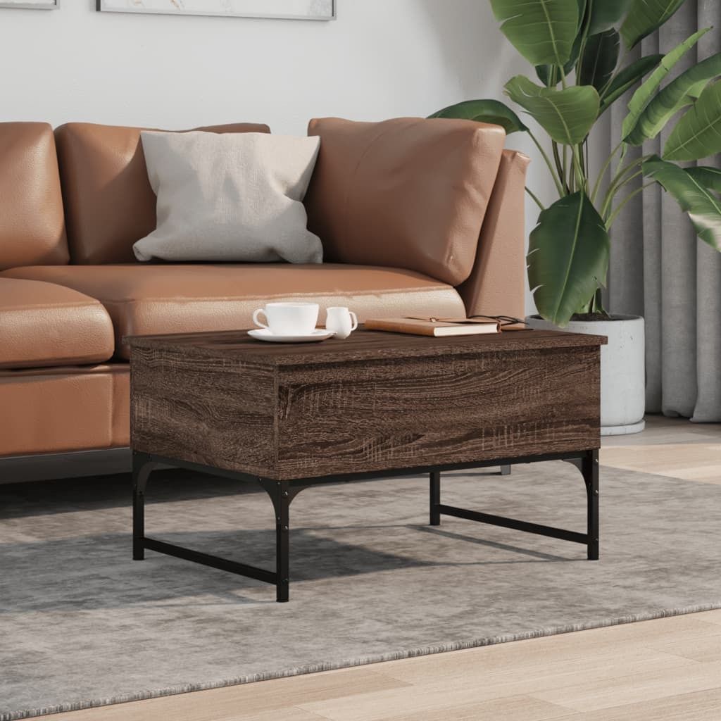 "Winterschlussverkauf "Couchtisch - CLORIS - Wohnzimmertisch - Robust und langlebig - Braun Eichen-Optik 70x50x40 cm Holzwerkstoff Metall - NeuMöb...