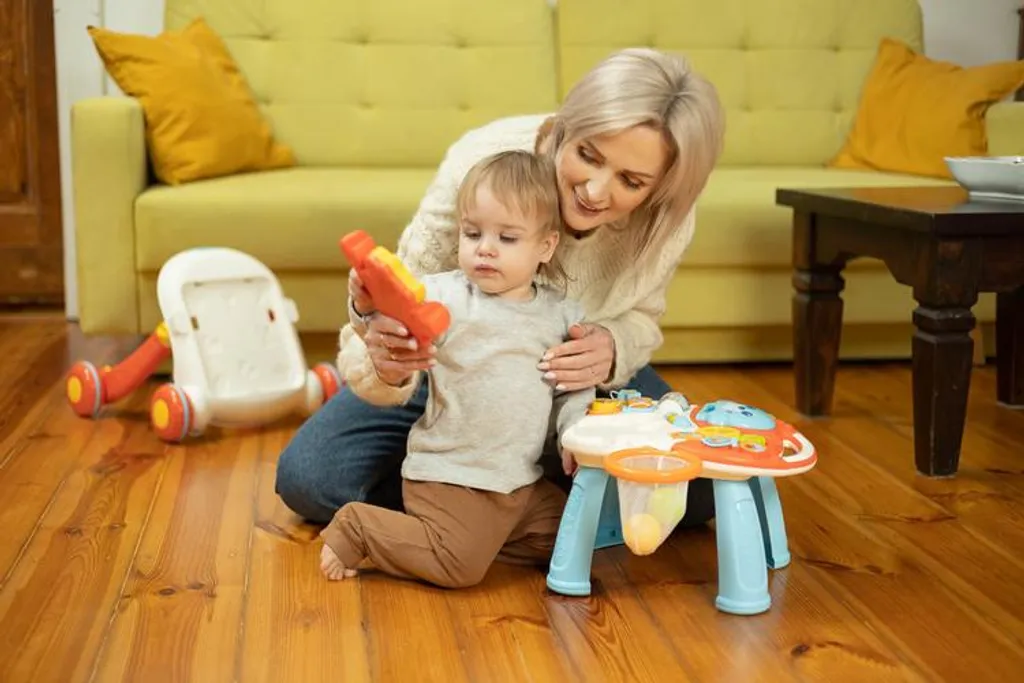 Pousseur bébé interactif TOYZ rose 2en1 table activités modulable - 19