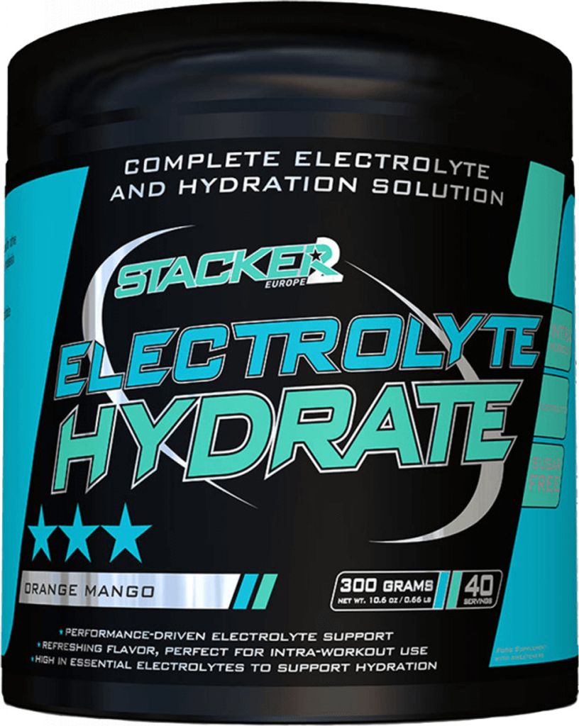 Stacker2 Electrolyte Hydrate (300g) Orange Mango - Intra- & Post-Workout - Intra-Workout