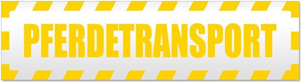 Kiwistar - Autoaufkleber - Gelb - 45 x 12 cm - Pferdetransport gestreift - Hinweis Aufkleber Sticker für Auto, Kfz, Fahrrad, PKW, LKW