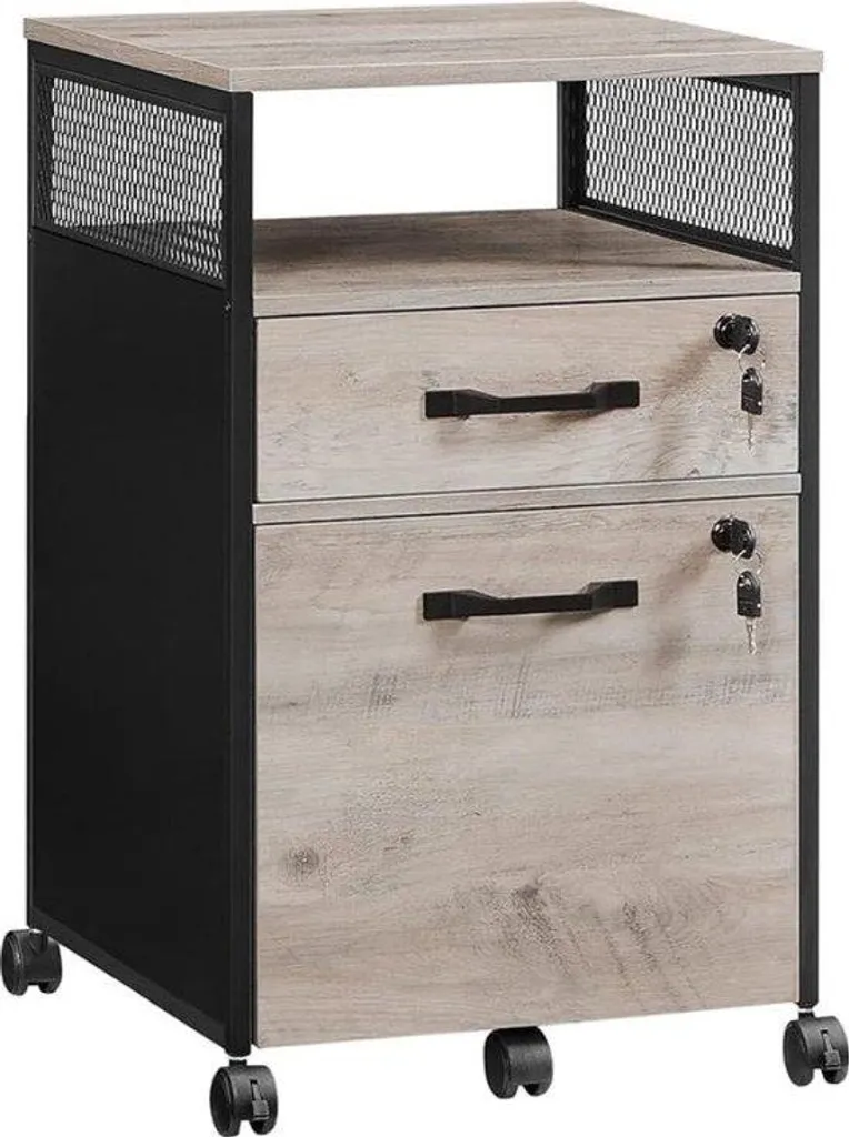 Caisson de bureau mobile à serrure et tiroir de rangement pour dossiers